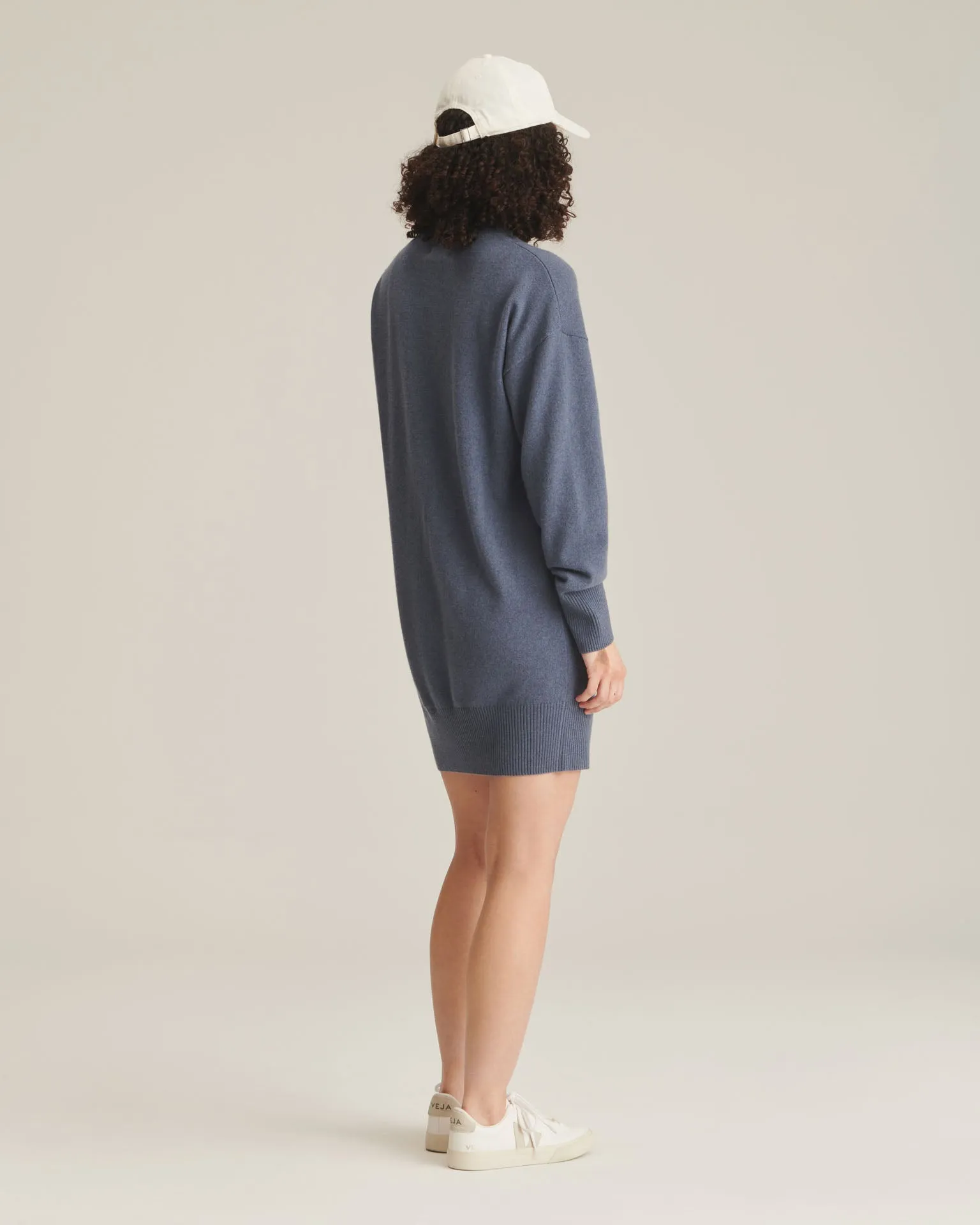 Recycled Cashmere Quarter Zip Dress