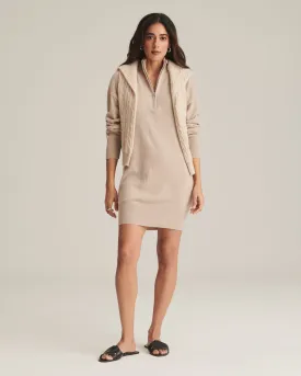 Recycled Cashmere Quarter Zip Dress