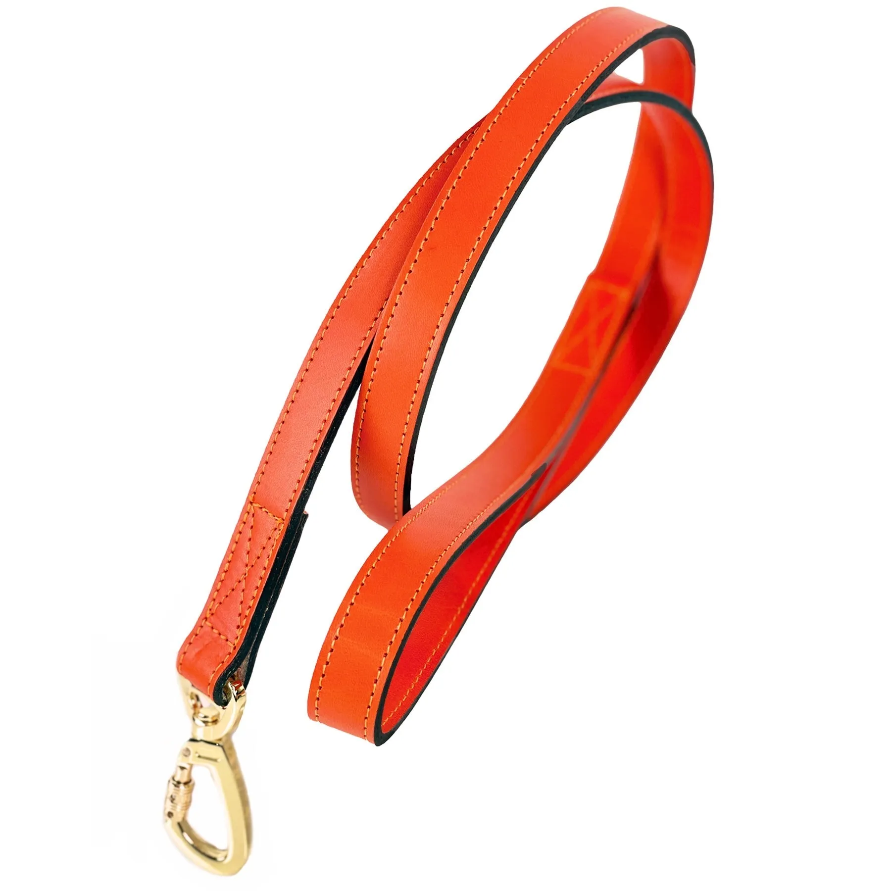 Regency Dog Leash in Tangerine & Gold