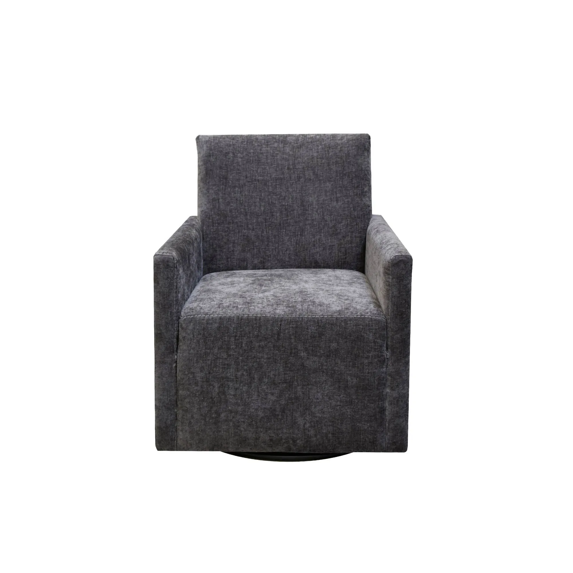 Riley Swivel Club Chair - Ebony Chenille