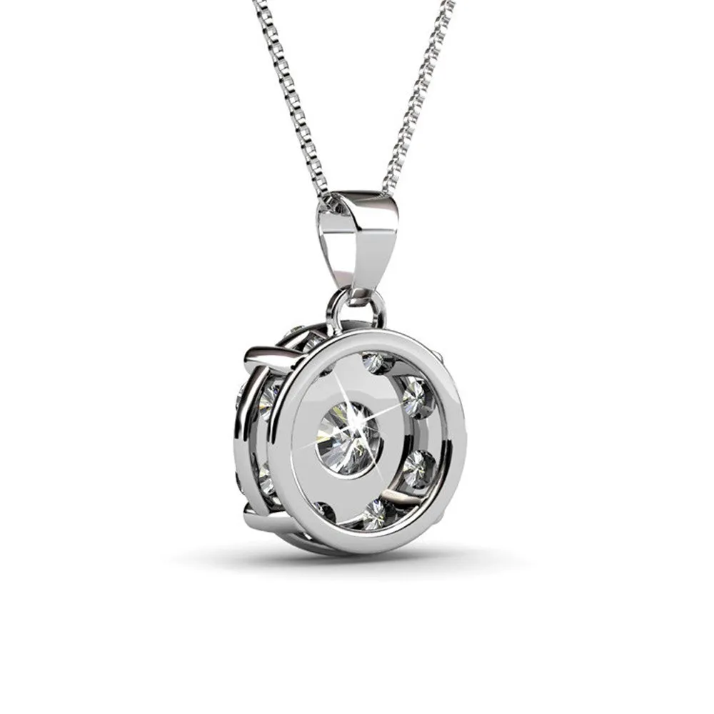 Ruth 18k White Gold Plated Silver Pendant Necklace