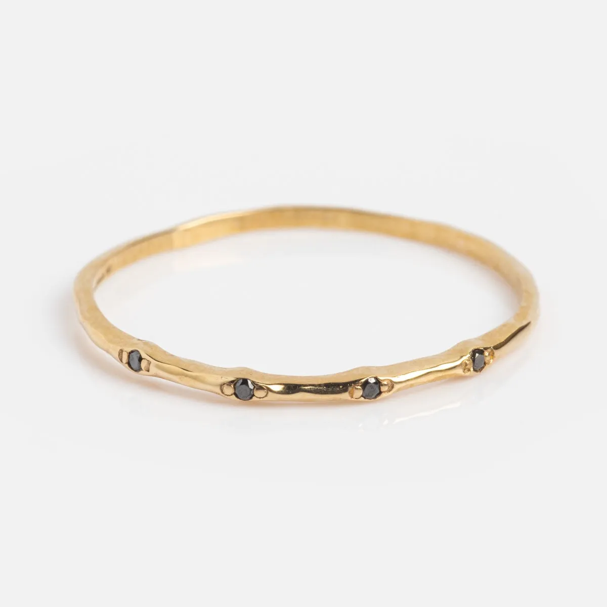 Solid Gold Textured Diamond Band