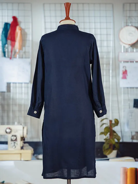 Solid Navy Blue Kurta