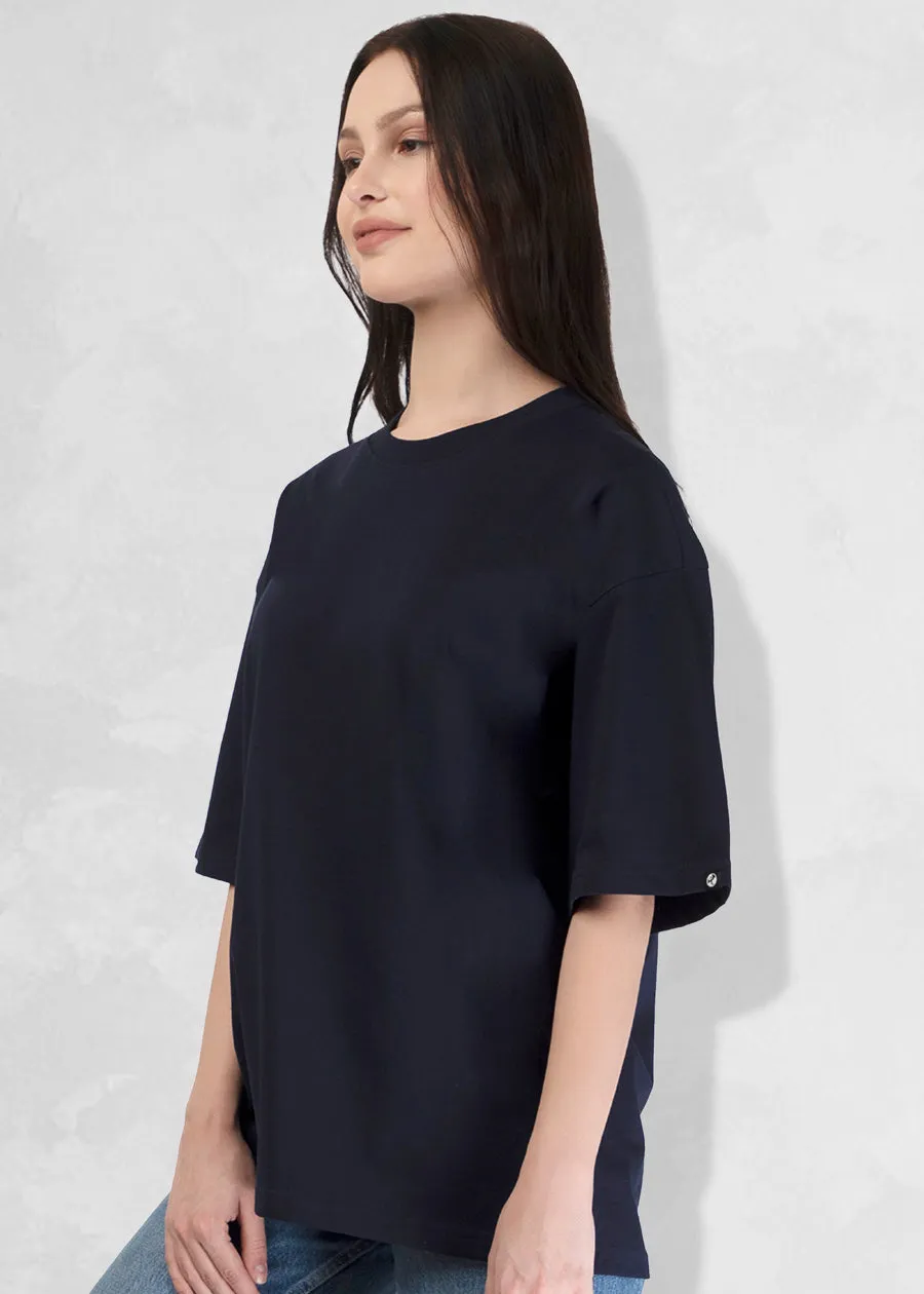 Solid Women Oversized T-Shirt - Classic Navy