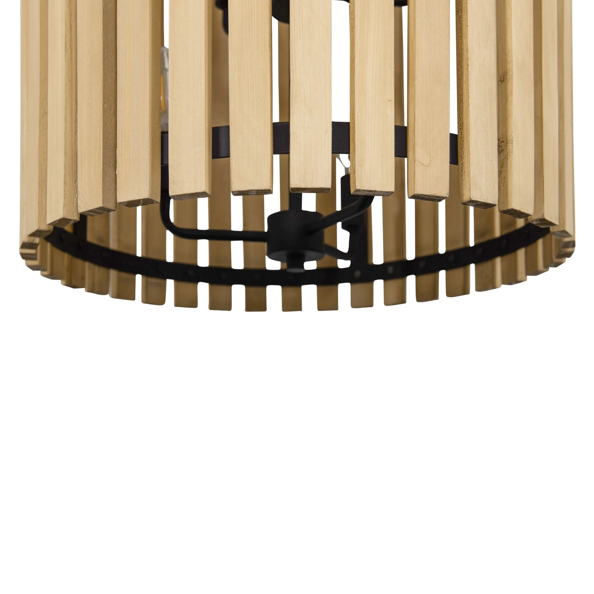 Suratto 387F06MBH 6-Light Foyer Pendant Light - Matte Black/Honey Blonde