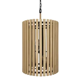 Suratto 387F06MBH 6-Light Foyer Pendant Light - Matte Black/Honey Blonde