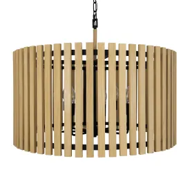 Suratto 387P08MBH 8-Light Pendant Light - Matte Black/Honey Blonde