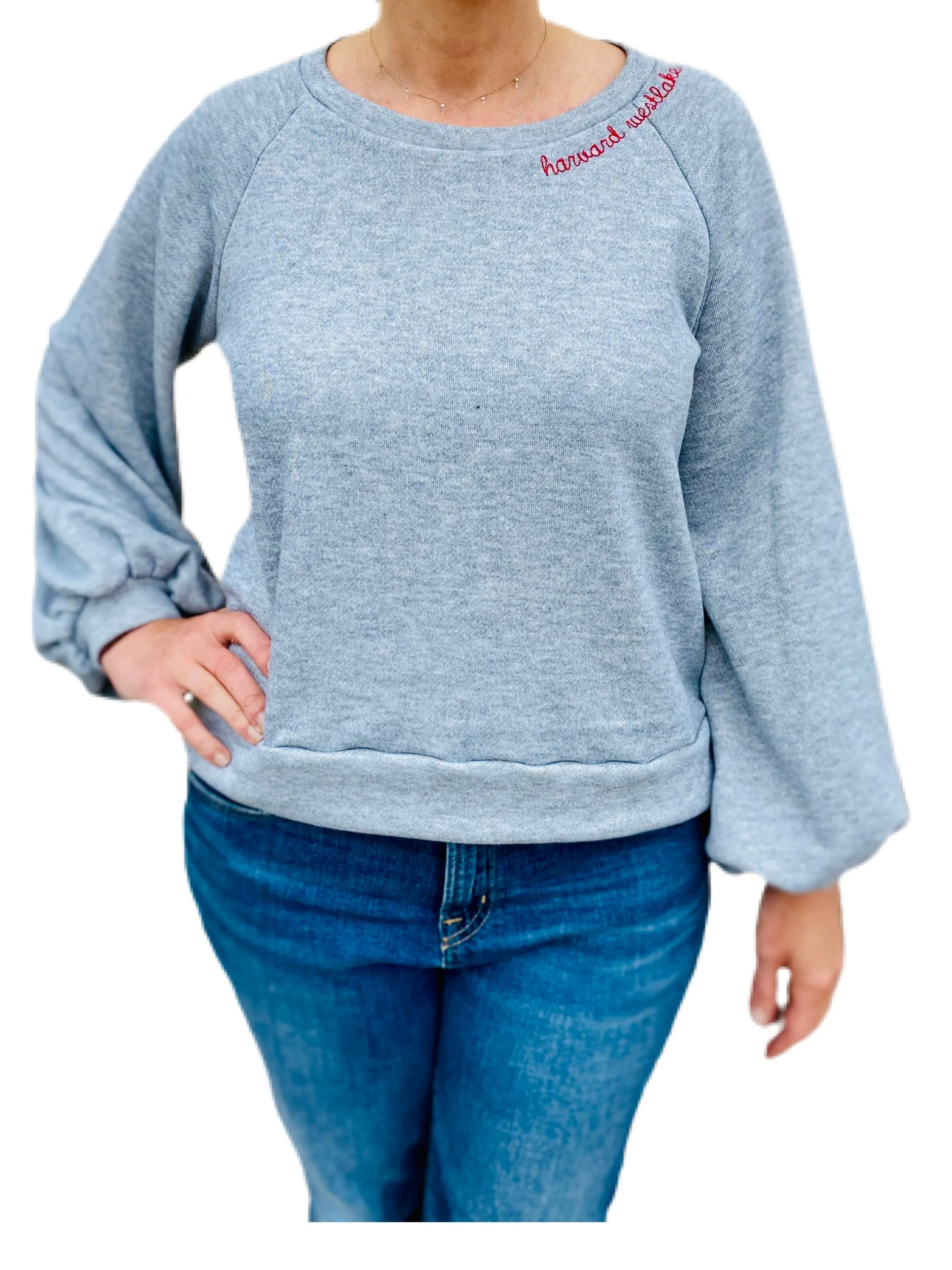 sweatshirts custom embroidered with school, sorority, club, city, state or anything you want!