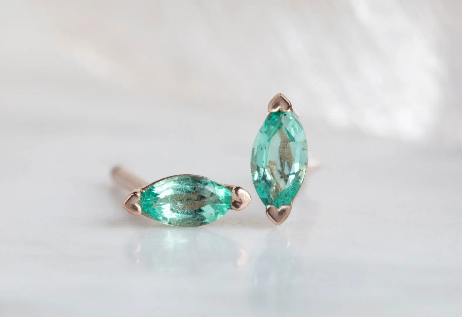 Teensy Emerald Stud Earrings