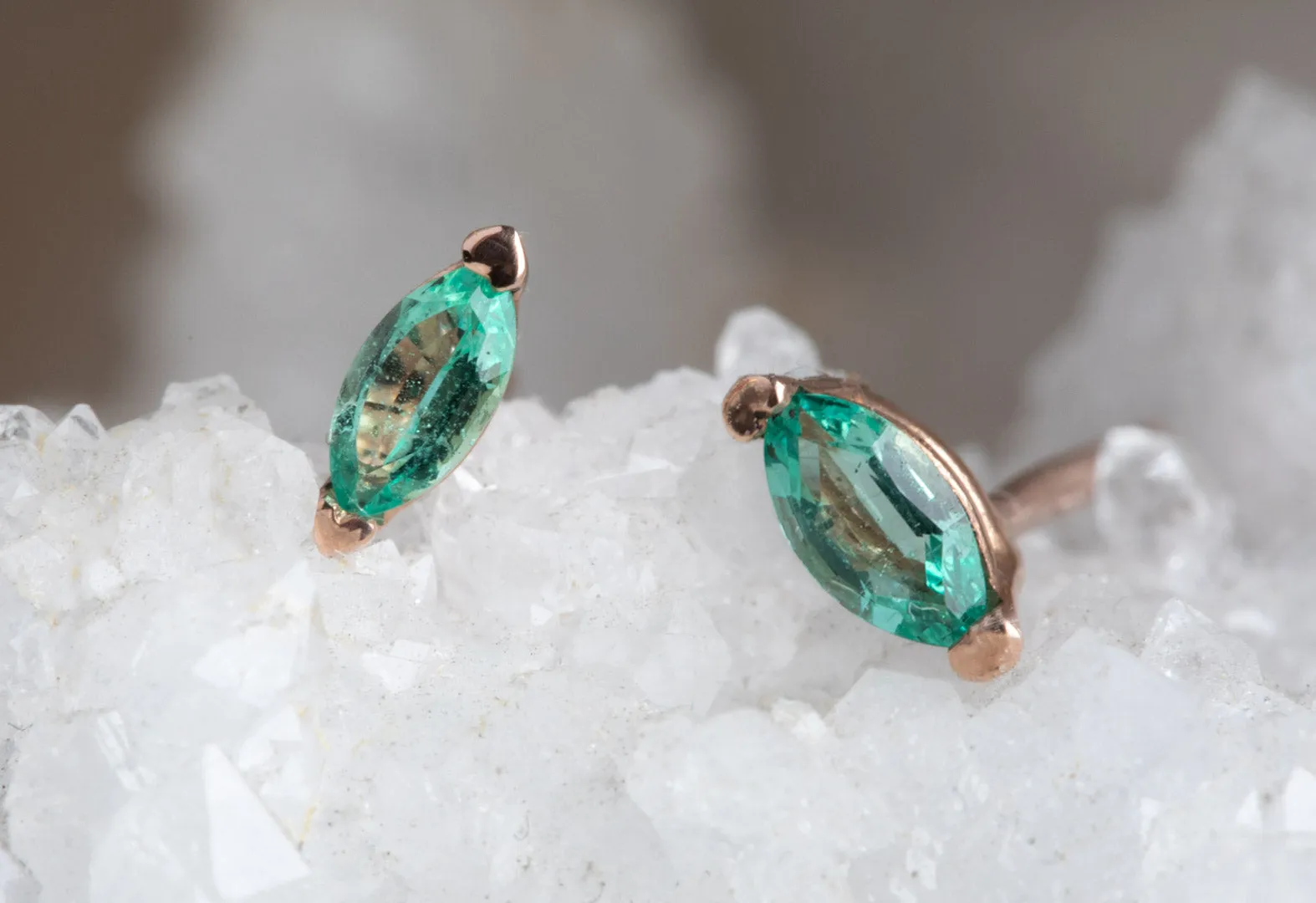 Teensy Emerald Stud Earrings