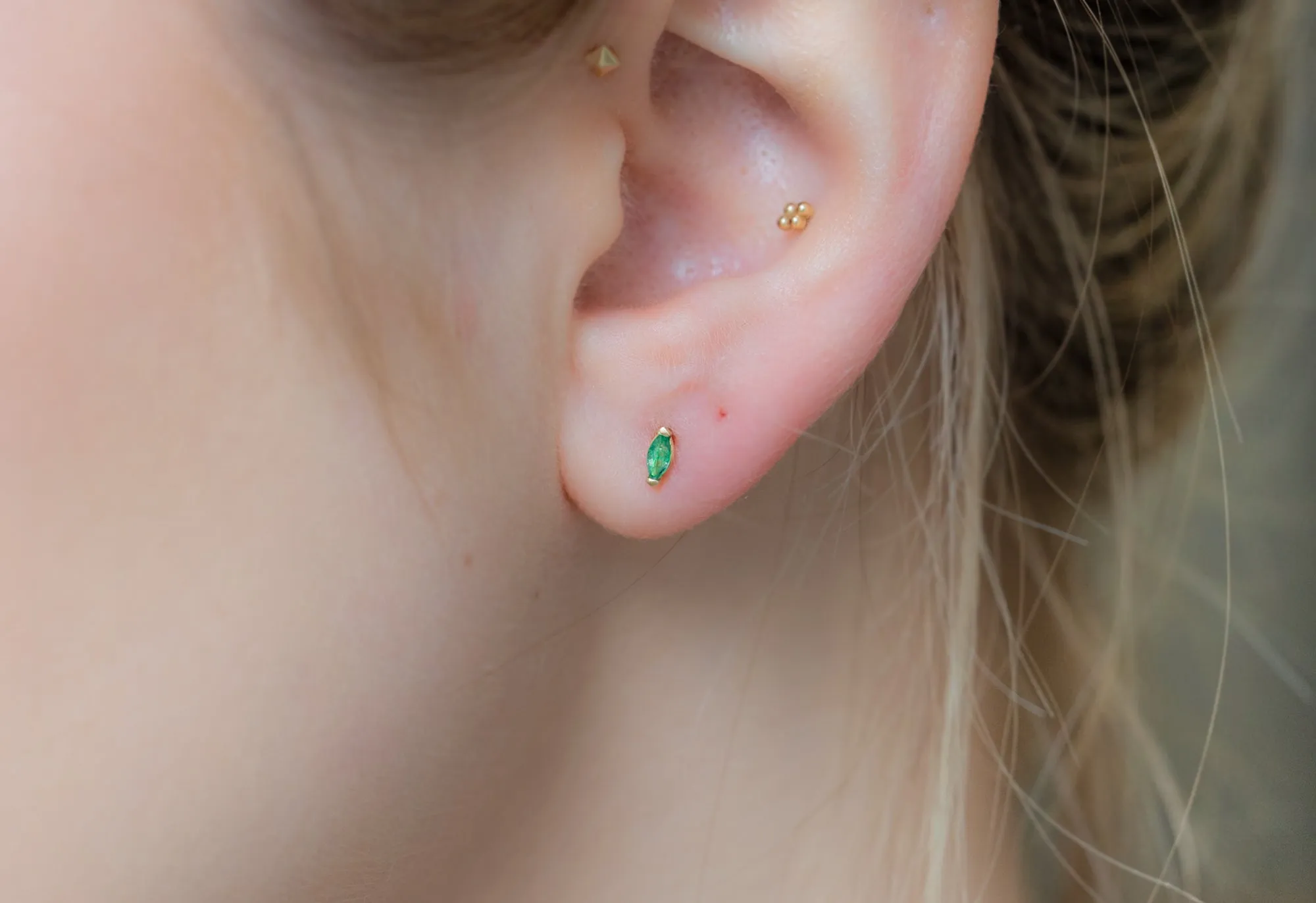 Teensy Emerald Stud Earrings