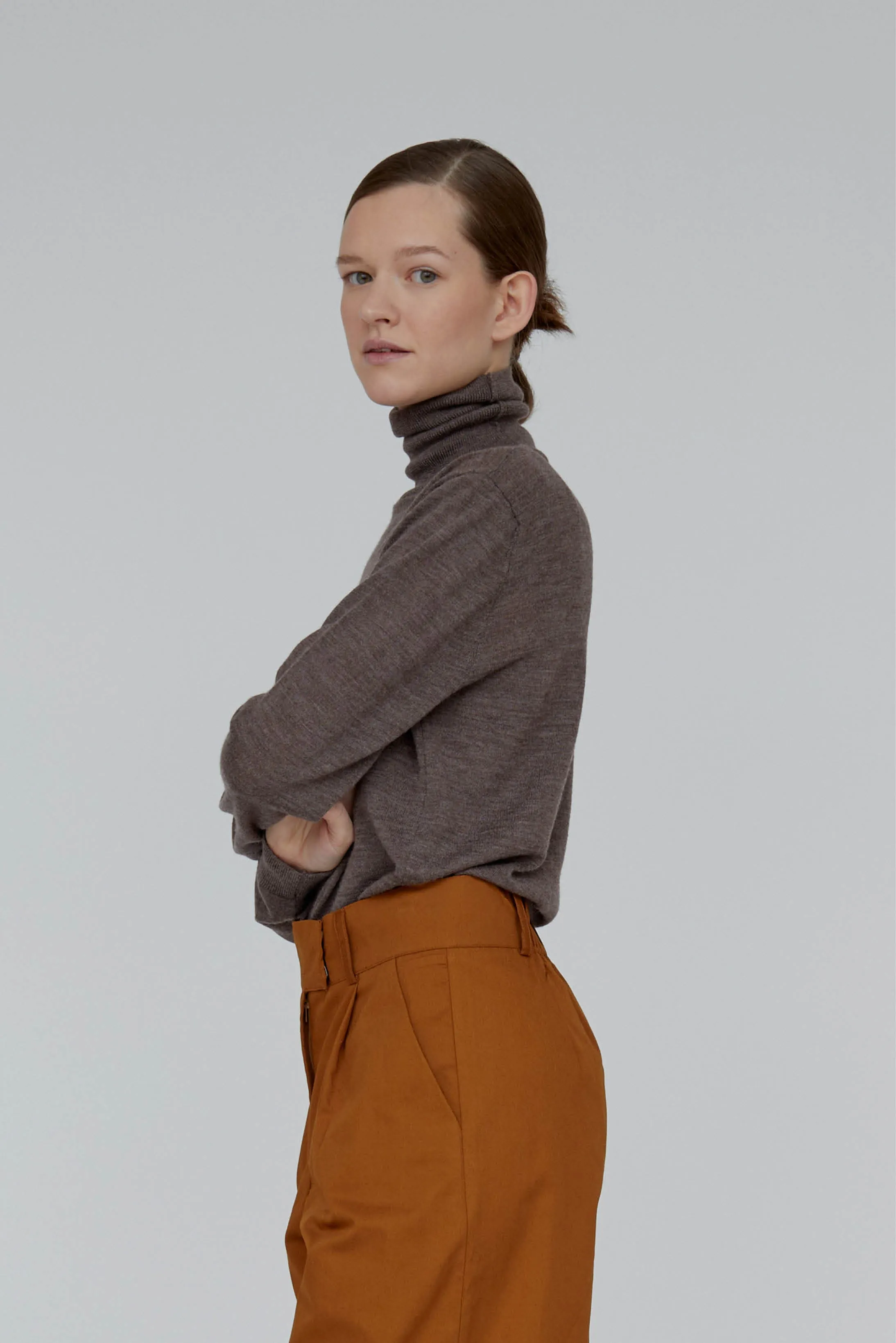 Vera Roll Neck - Brown Mel.