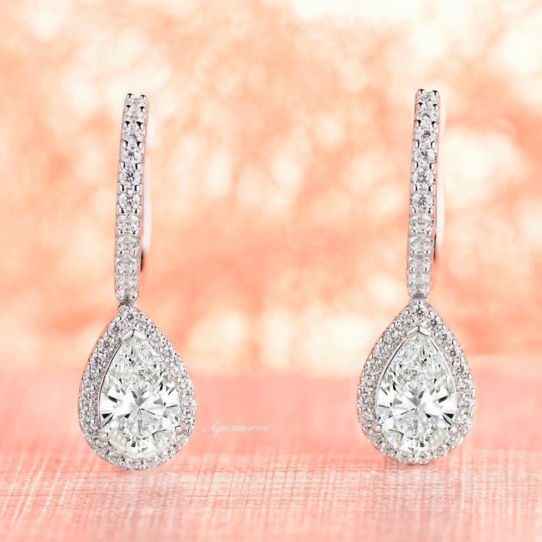 Vera White Sapphire Earrings- Sterling Silver