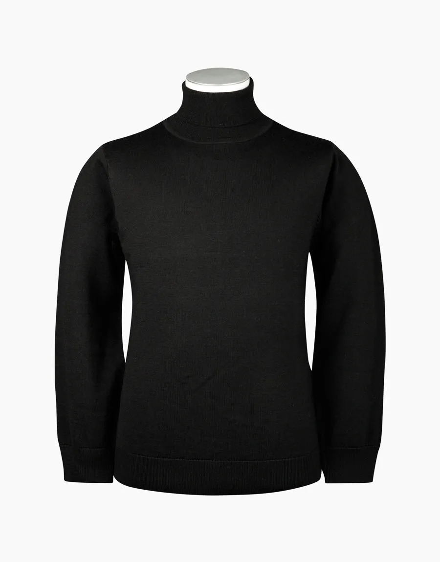 Wanaka Black Roll Neck Jersey