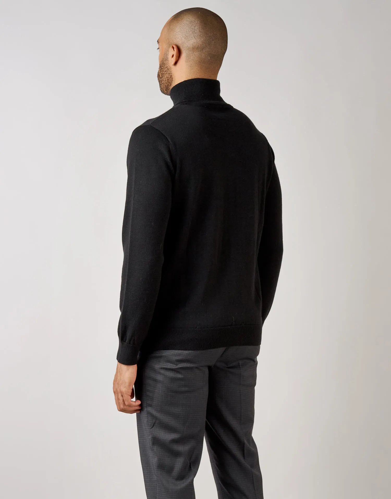 Wanaka Black Roll Neck Jersey