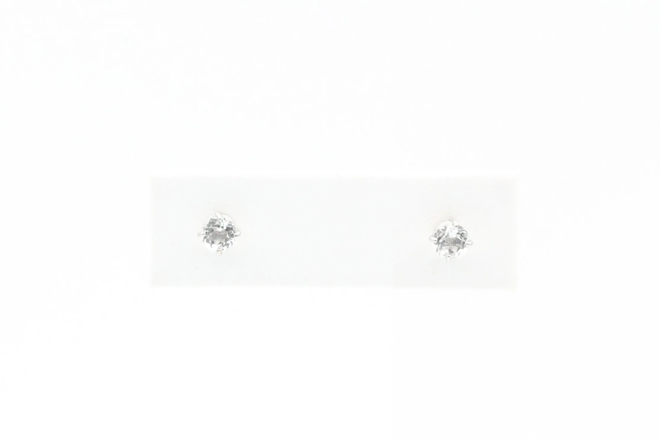 White Gold White Topaz Earrings