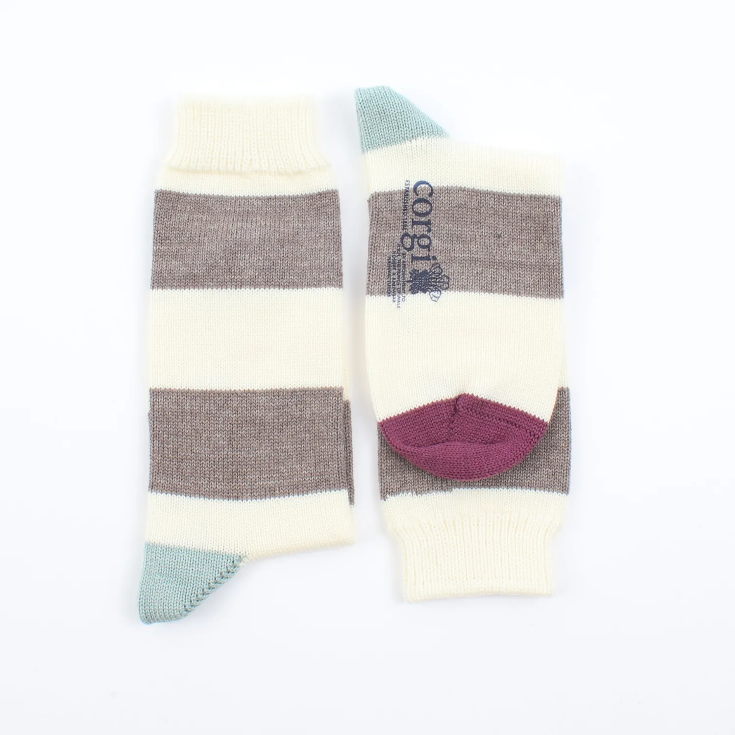 Women's Colour Block Striped Wool & Cotton Socks